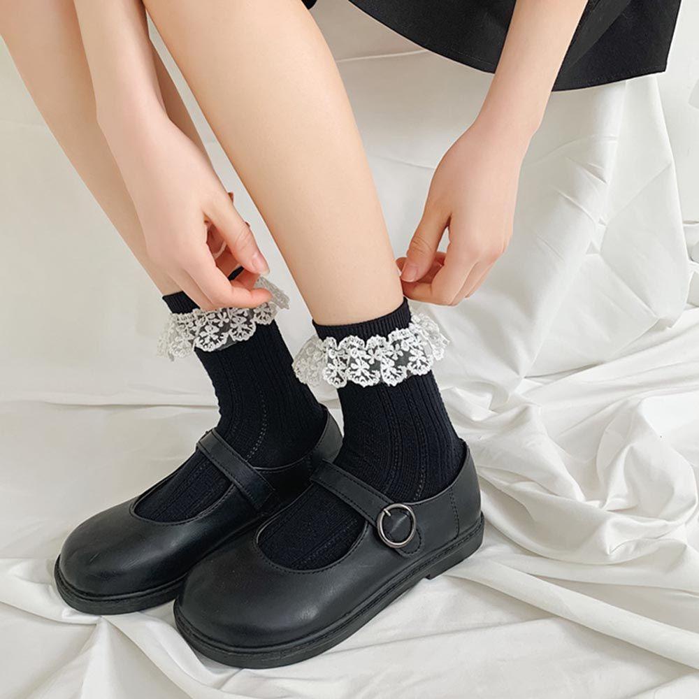 Vớ Cotton Kẻ Sọc Đính Nơ Phong Cách Harajuku 1 Cho Nữ