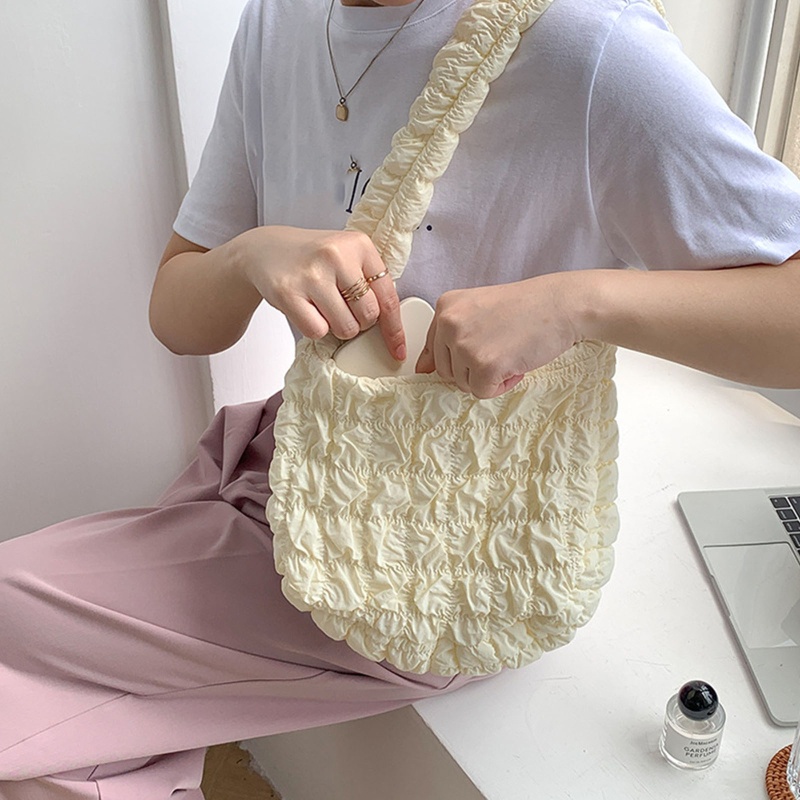 Yoioi Túi Xách Đeo Vai Nylon Họa Tiết Thêu Đơn Giản Cho Nữ