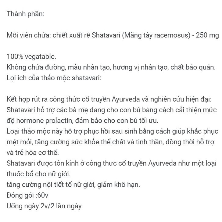 SHATAVARI HIMALAYA - khỏe bên trong tốt bên ngoài - 60v | BigBuy360 - bigbuy360.vn