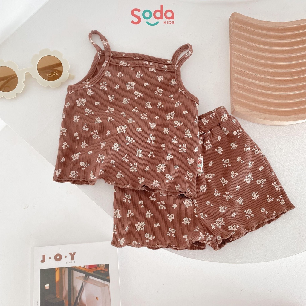 Bộ quần áo hai dây cho bé Tulip SODA KIDS kiểu viền sóng, co dãn mềm mãi