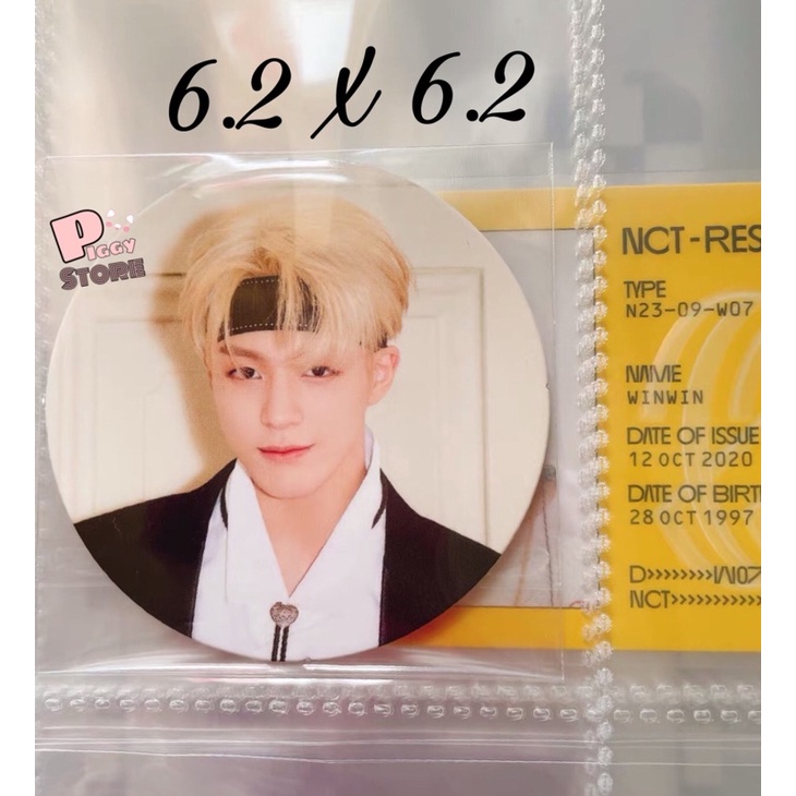 Bọc card/YugiOh/Games/Anime - Sleeves Circle Card / Huy Hiệu / ID ảnh size 6.2 x 6.2 cm Hãng MeeT YX ( Có Dán )