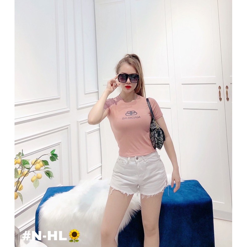 [New2021] Áo croptop ôm tăm balenciaga 5 màu chất siêu co giãn giá rẻ