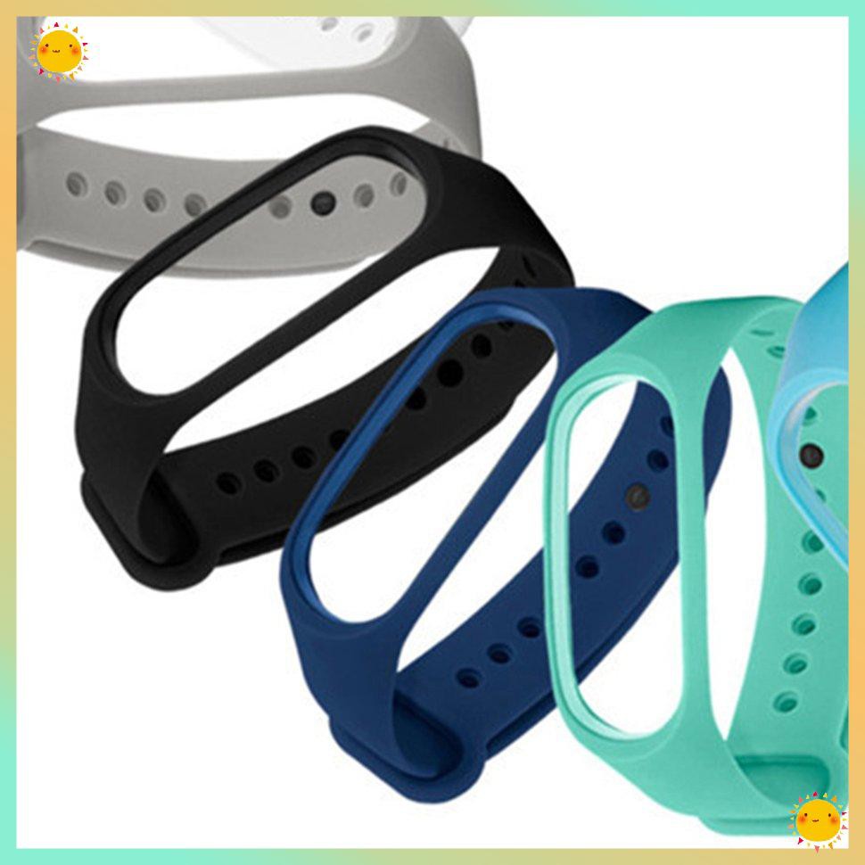 Dây Đeo Thay Thế Chất Liệu Silicon Màu Trơn Cho Xiaomi Band2 3