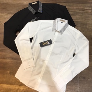 Sơ mi nam.áo sơ mi dài tay,cổ đính đá trẻ trung New