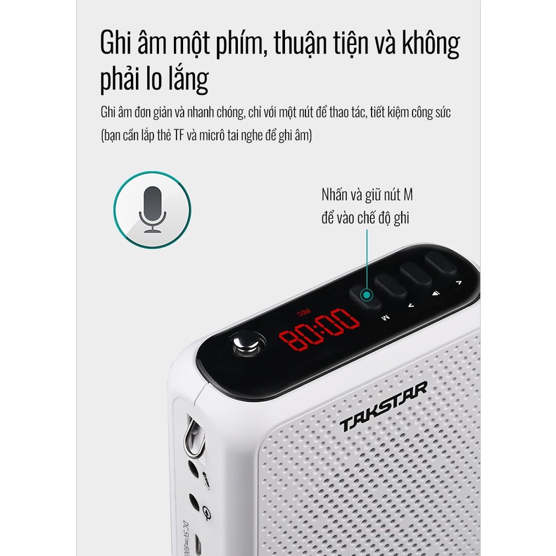 Máy Trợ Giảng Có Dây Takstar E300 Bluetooth Công Suất Loa Lớn 10W Chính Hãng Cao Cấp Bảo Hành 1 Năm