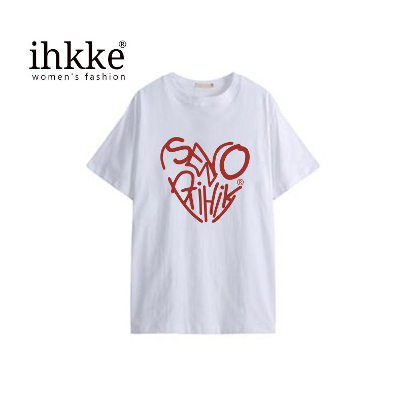 ihkke Áo Thun Tay Ngắn In LOGO Tình Yêu Mới Phù Hợp Với Áo Thun