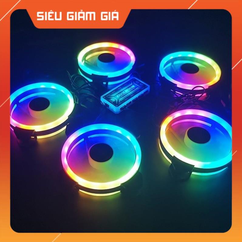 Fan Case Coolmoon/Coolman Sunshine 12cm RGB có kèm Hub và Remote Control Led