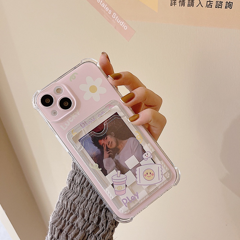 Ốp Điện Thoại Mềm Có Ngăn Đựng Thẻ Cho Iphone12 Mini xr / xs / 14promax / 13 678plus / 11promax