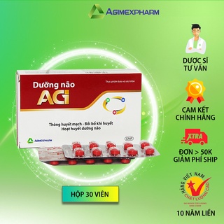 Viên uống hoạt huyết dưỡng não, cải thiện trí nhớ, chóng mặt - Dưỡng não Agi - Đinh lăng + Bạch quả Ginkgo Biloba