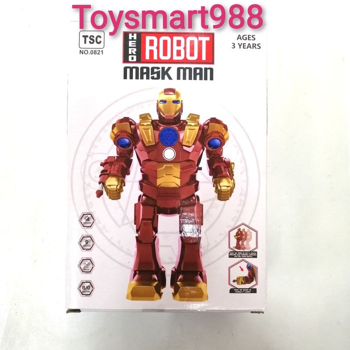 Robot người sắt IRON MAN có đèn nhạc và bắn phi tiêu