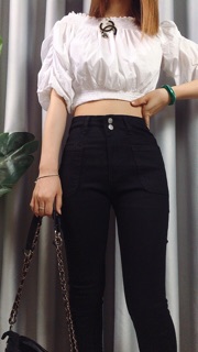 [ HÀNG LOẠI 1] Quần Jean cạp cao 2 cúc