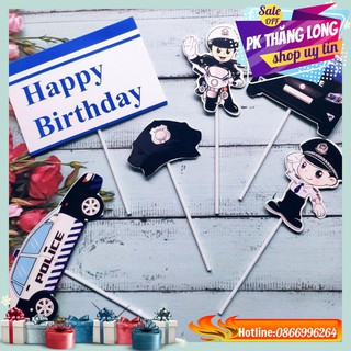 Set cắm cảnh sát Trang trí bánh kem - Trang trí bánh sinh nhật