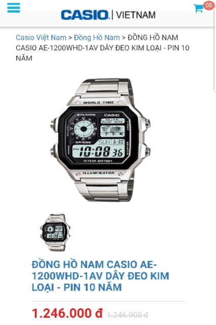 CASIO AE1200WHD cho nam