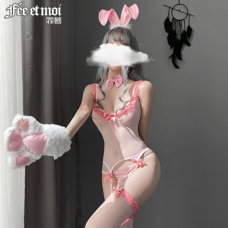 Set đồ ngủ thỏ co dãn cực kỳ tốt 40-60kg 7474 VN135