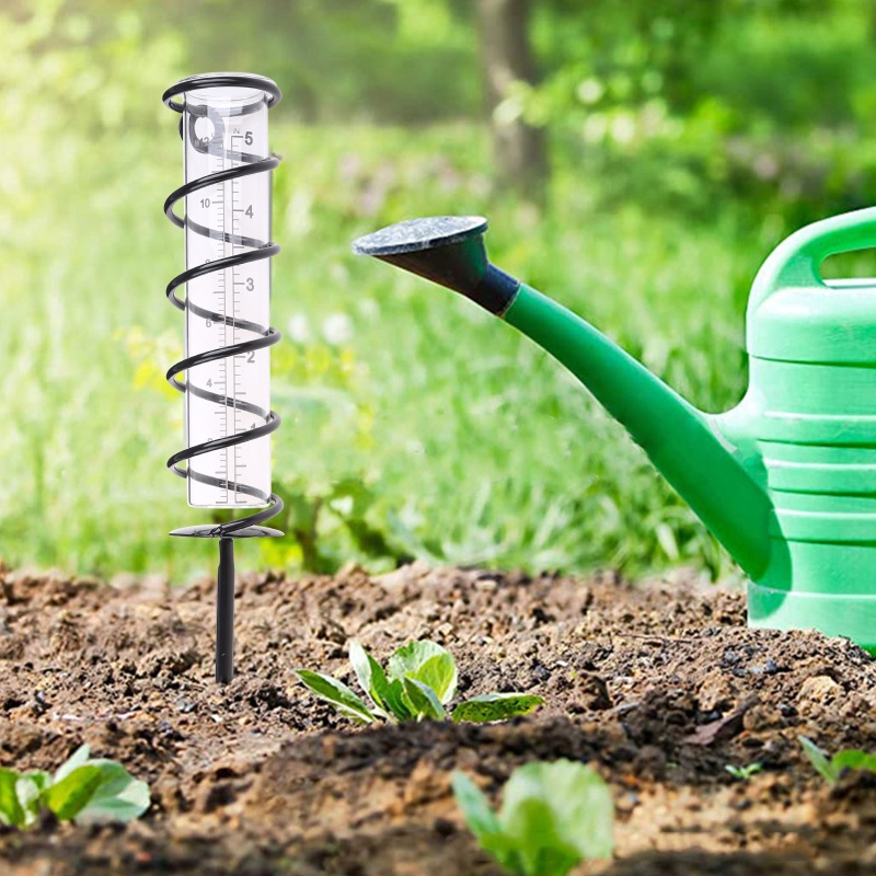 Dụng Cụ Đo Lượng Mưa Kính 5 inch Kèm Cọc Đo Lường Tiện Dụng Cho Sân Vườn