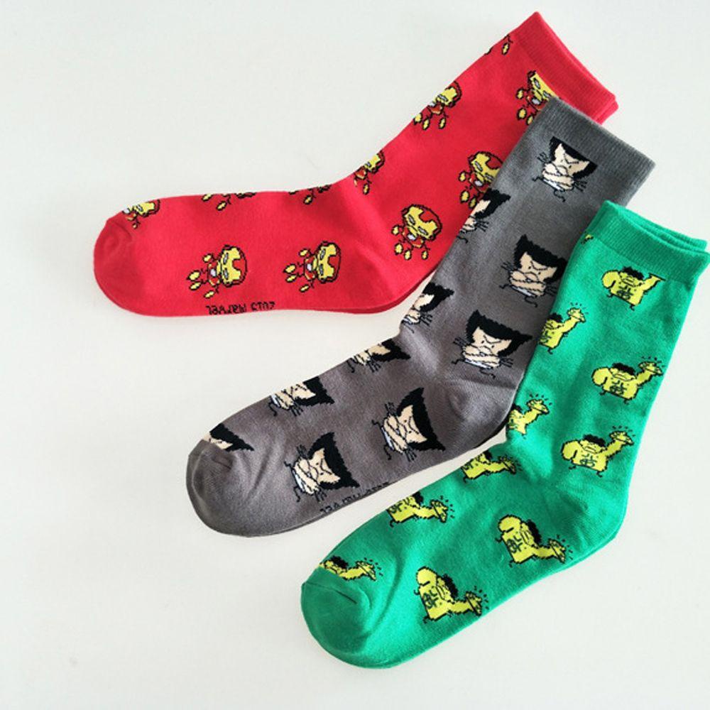 Mocho Vớ Thể Thao Cotton Cổ Cao Đến Đầu Gối In Họa Tiết Iron Man Captain America Hoạt Hình Quà Tặng Giáng Sinh
