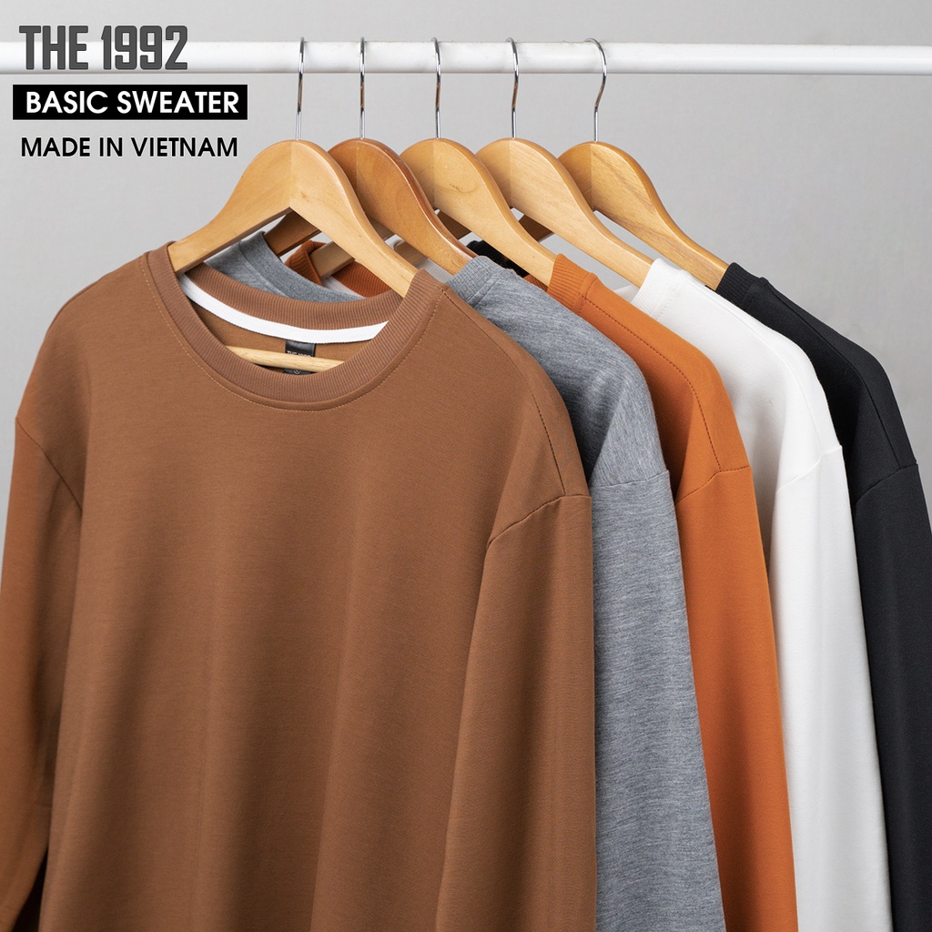 Áo dài tay nam THE 1992 Basic Sweater vạt bầu 5 màu trơn | BigBuy360 - bigbuy360.vn