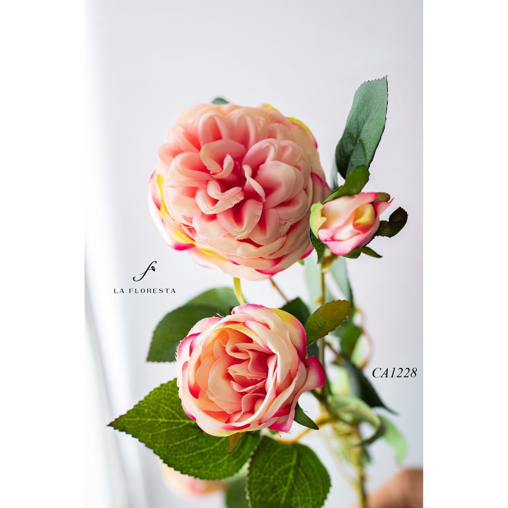 Cành hoa Hồng Nữ Hoàng giả bằng lụa cao cấp nhập khẩu, dùng để trang trí nhà cửa, phù hợp cắm bình gốm, lọ thuỷ tinh