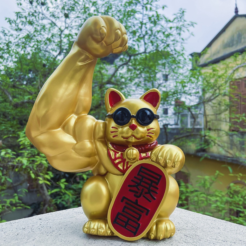 Mô hình mèo thần thần tài phiên bản cơ bắp hàng đẹp siêu nét