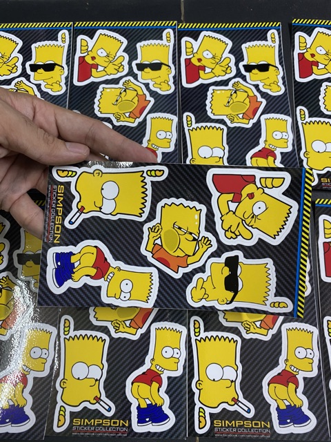 Stiker tấm chữ Nhật simpson đeo kính