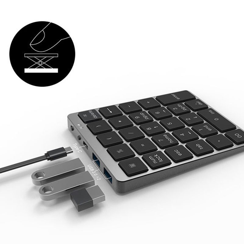 N970 Wireless Bluetooth Numeric Keypad with USB HUB Dual es MoreFunction Keys Mini Numpad for Accounting Tasks Sier