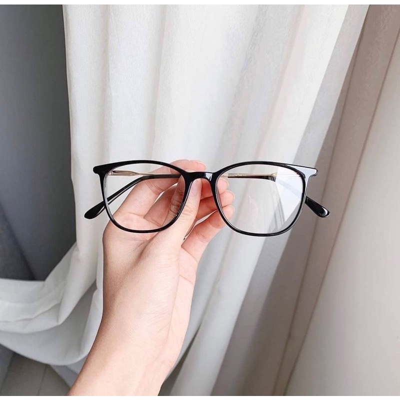 Kính giả cận, Gọng kính cận chống ánh sáng xanh, UV400  vuông bầu càng tăm dẻo hot new ulzzang 1889 Jolie eyewear