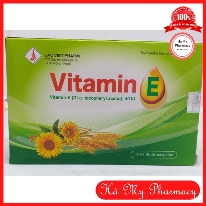 Vitamin E lạc việt pharm - Giúp Hỗ Trợ Đẹp Da, Sáng  Mịn, Tăng Khả Năng Thụ Thai