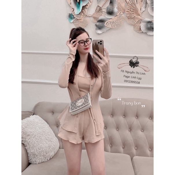 Set 3 Món Quần Đùi Kèm Choàng Đón Thu TrBon