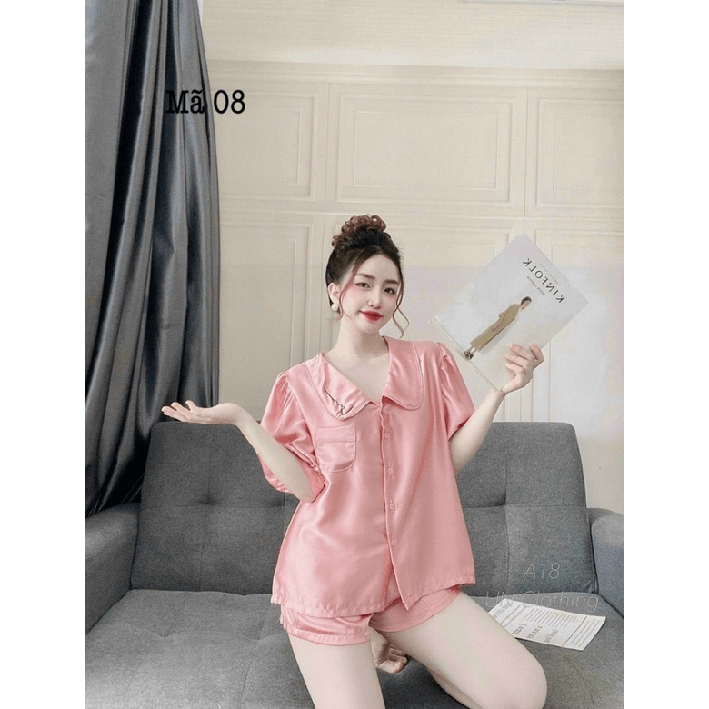 HÀNG HOT SÉT BỘ LỤA MẶC NHÀ NGẮN CỰC XINH CHO CÁC CHỊ EM PHỤ NỮ ĐẢM ĐANG KHÔNG KÉM PHẦN QUYẾN RŨ