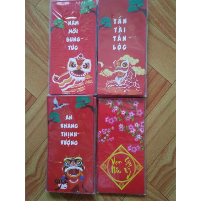[HCM] Bao Lì Xì Năm Mới Đỏ Rực (1 xấp 6 bao)