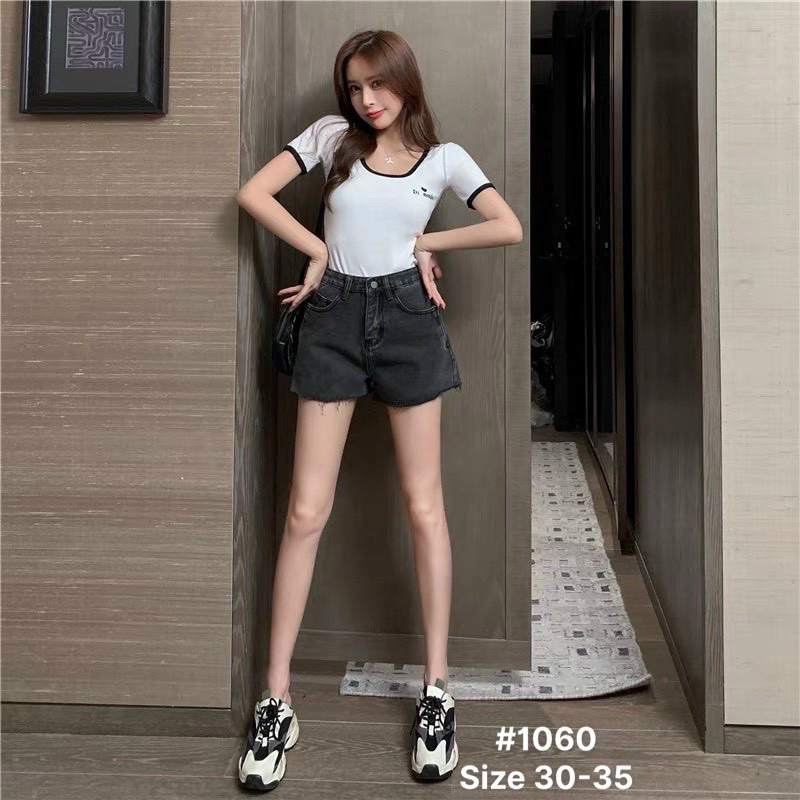 Quần Short Jean Nữ Bigsize Đến 80kg Lưng Cao Trơn Chất Jean Mềm Mịn Ms1060