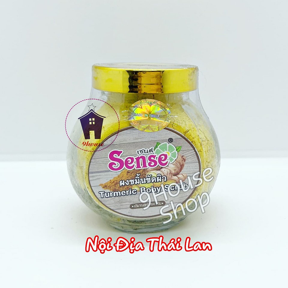 01 Hủ Bột Nghệ Dưỡng Trắng Da Tẩy Tế Bào SENSE Turmeric Body Scrub 150gr Thái lan