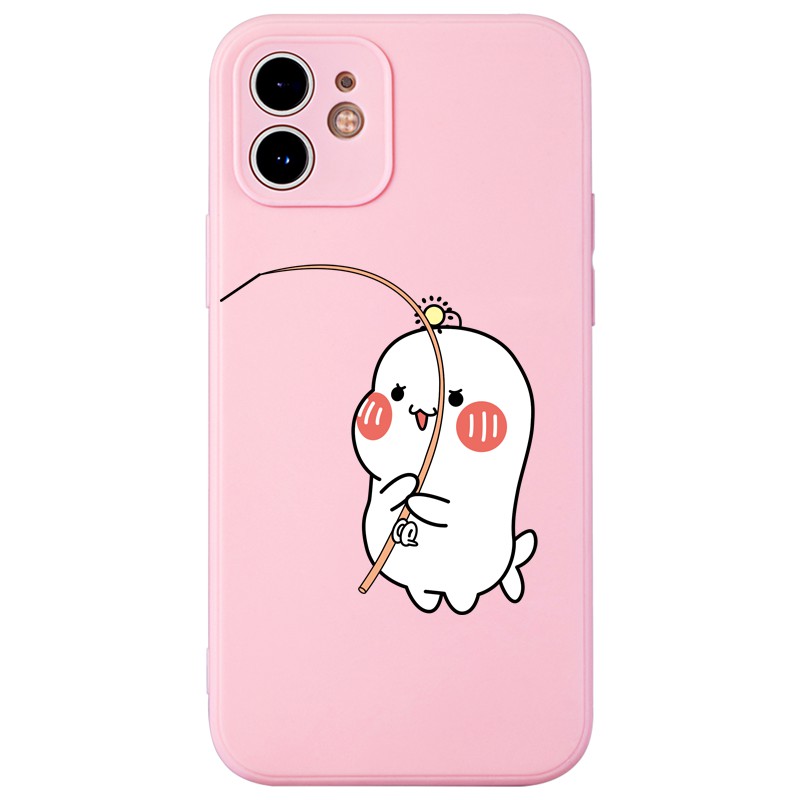 Ốp lưng JURSUE hoạt hình cặp đôi dễ thương đẹp cho iPhone 13 12 11 Pro Max SE 2020 X XR XS ip 8 7 6 6S Plus kute Y277