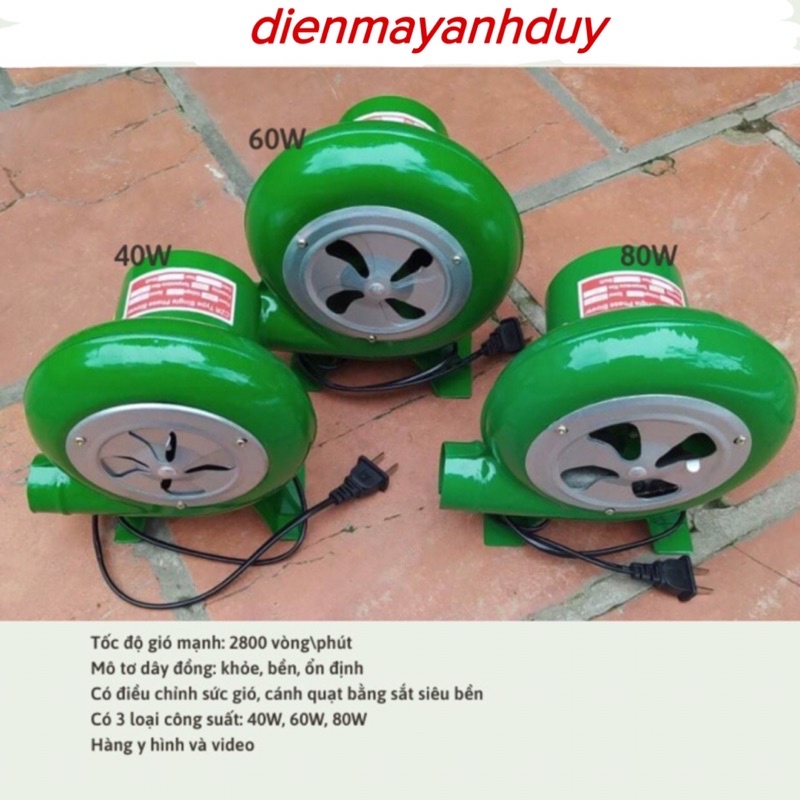 Quạt hỏa tốc quạt thổi bếp nướng than mini lò nướng gà vịt công suất 40w 60w 80w động cơ dây đồng