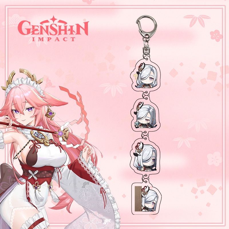 Set 4 Móc Khóa Hình Nhân Vật Anime Hutao Yaemiko Dễ Thương