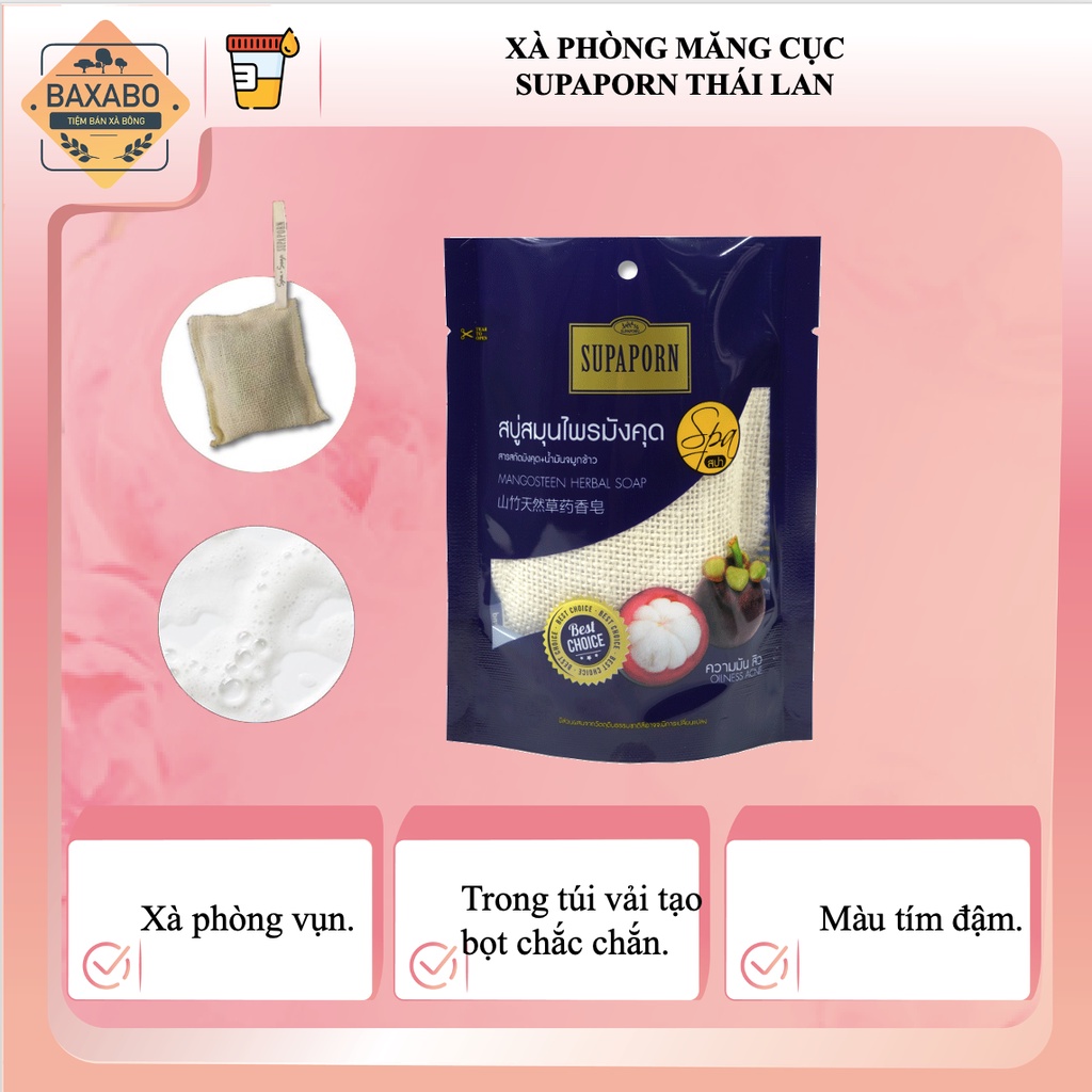 XÀ PHÒNG MĂNG CỤC THẢO DƯỢC SUPAPORN NỘI ĐỊA THÁI LAN - XÀ PHÒNG KIỂM SOÁT NHỜN HIỆU QUẢ SUPAPORN THÁI LAN - HÀNG CHÍNH