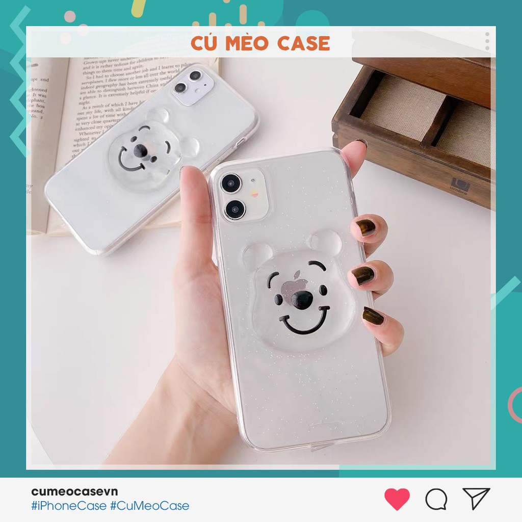 Ốp Onion gấu pooh trong suốt dẻo dành cho iPhone 11 12 Mini Pro Max 7 8 Plus X XsMax XR