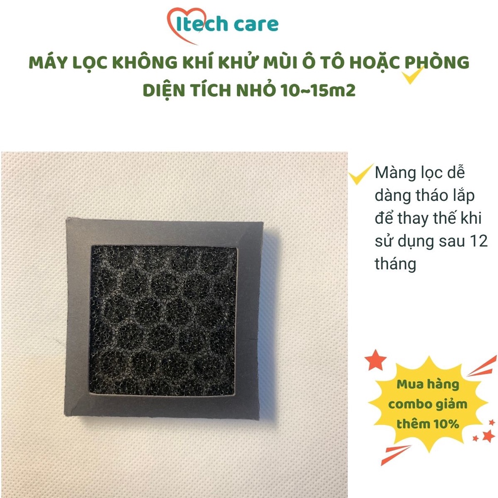 Máy lọc không khí mini để bàn khử mùi phòng ngủ, xe ô tô, nhà vệ sinh cực kỳ hiệu quả có bảo hành tại Shop Itechcare