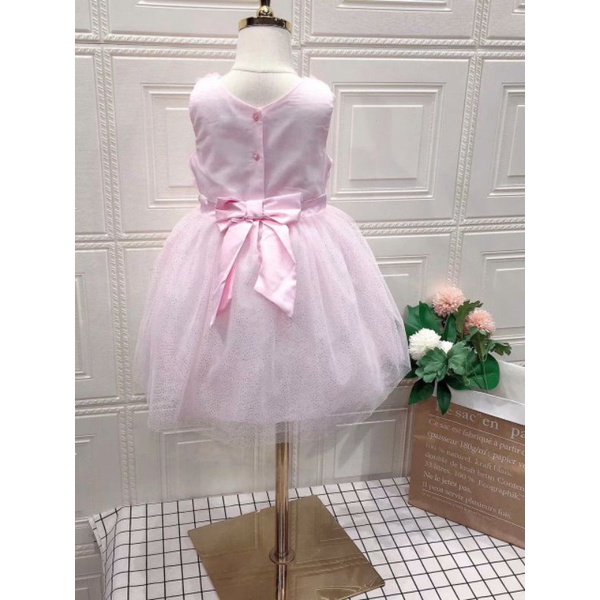 Váy công chúa bé gái HM họa tiết hoa 3D trên thân áo