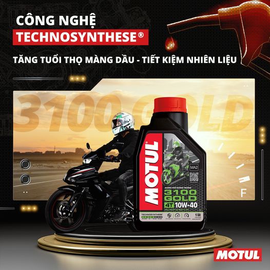 Motul 3100 gold 10w40 dùng cho xe số . côn tay 0.8l