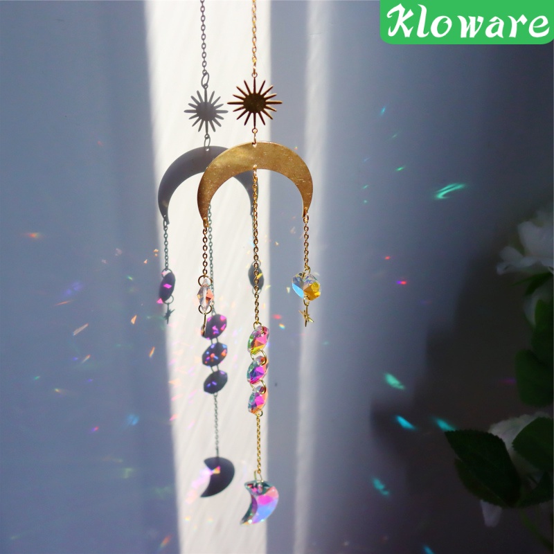 Chuông Gió Pha Lê Hình Học Màu Cầu Vồng Trang Trí Cửa Sổ / Tiệc Cưới