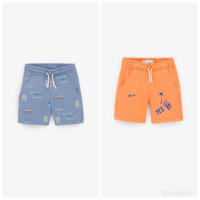 Quần Short Thun Da Cá Zara Bé Trai
