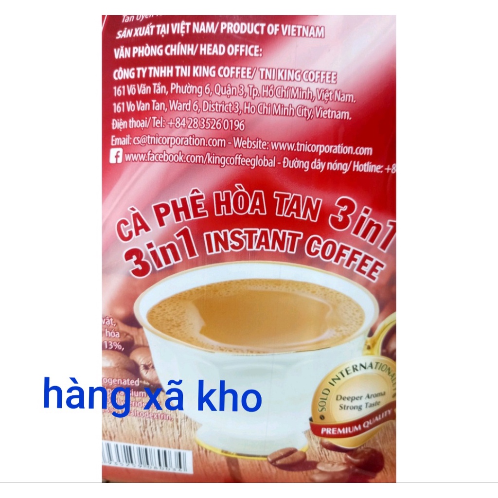 Set 90 gói king coffee, hòa tan 3in1 , gói 16 gr hsd: 8_2024