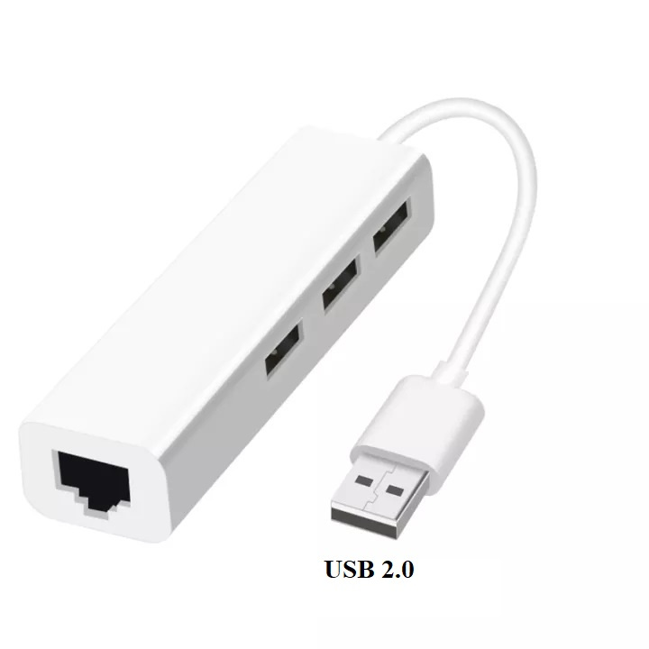 Cáp chuyển USB Type C sang LAN tốc độ cao + 03 cổng USB 2.0 - Hàng chính hãng bảo hành 12 tháng