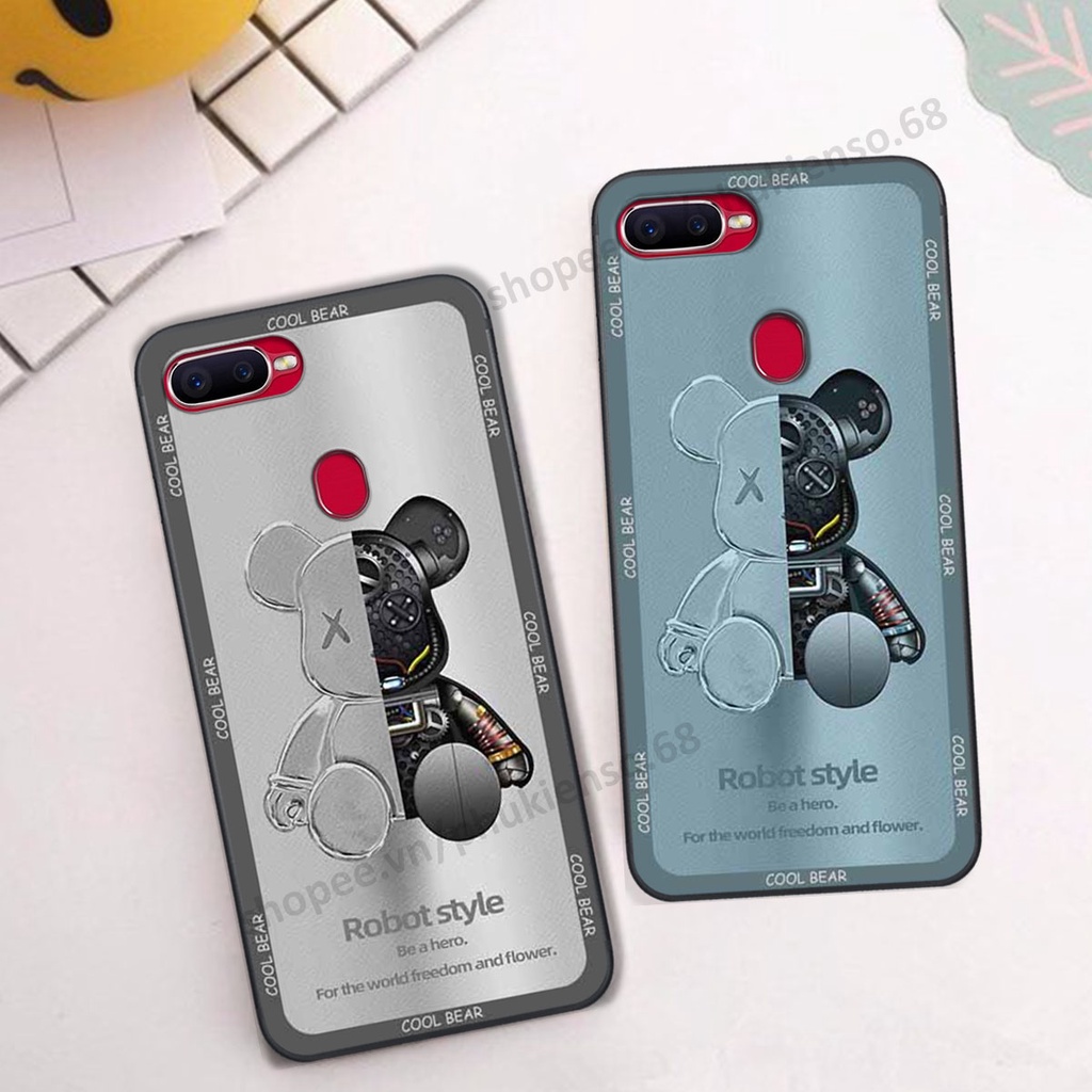 Ốp lưng điện thoại Oppo A5s / A7 / F9 / A12 in hình gấu bear, kaws, doremon thời trang, ốp lưng cao cấp chất lượng