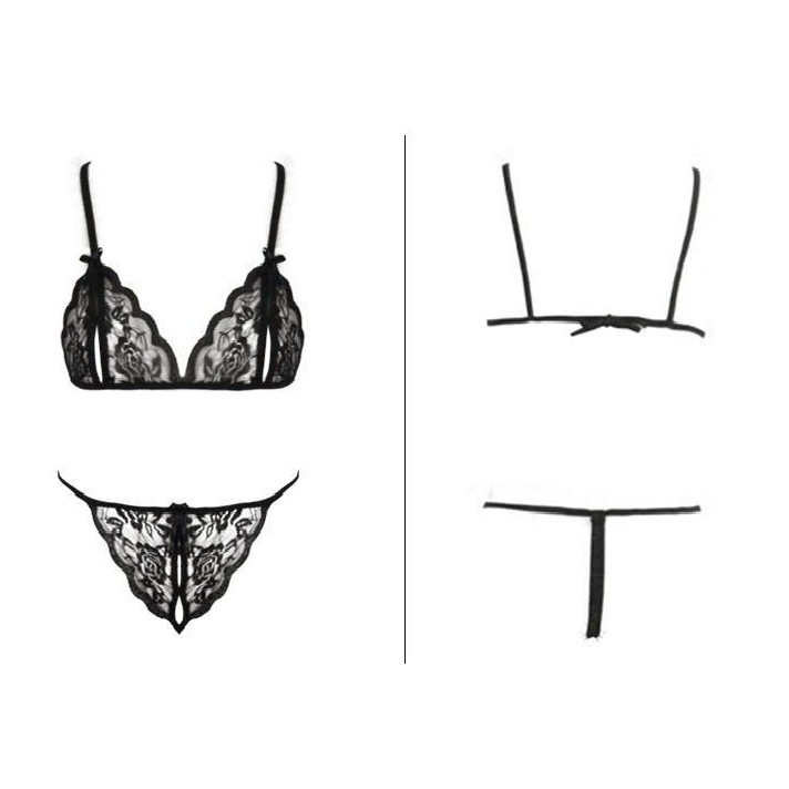 Bộ đồ lót sexy ren bướm màu đen S01 | BigBuy360 - bigbuy360.vn