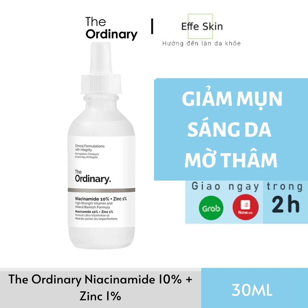 Combo The Ordinary Niacinamide 10%+Zinc 1% và Bông cotton tẩy trang FOCALLURE EFFESKIN