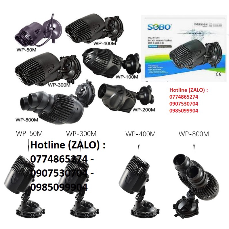 Máy Thổi Luồng Tạo Dòng Bể Cá SOBO 1 hoặc 2 vòi các loại dành cho hồ cá cảnh WP-100M WP-200M WP-300M WP-400M WP-800M