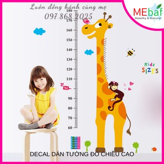 Decal dán tường đo chiều cao hình giao ngẫu nhiên