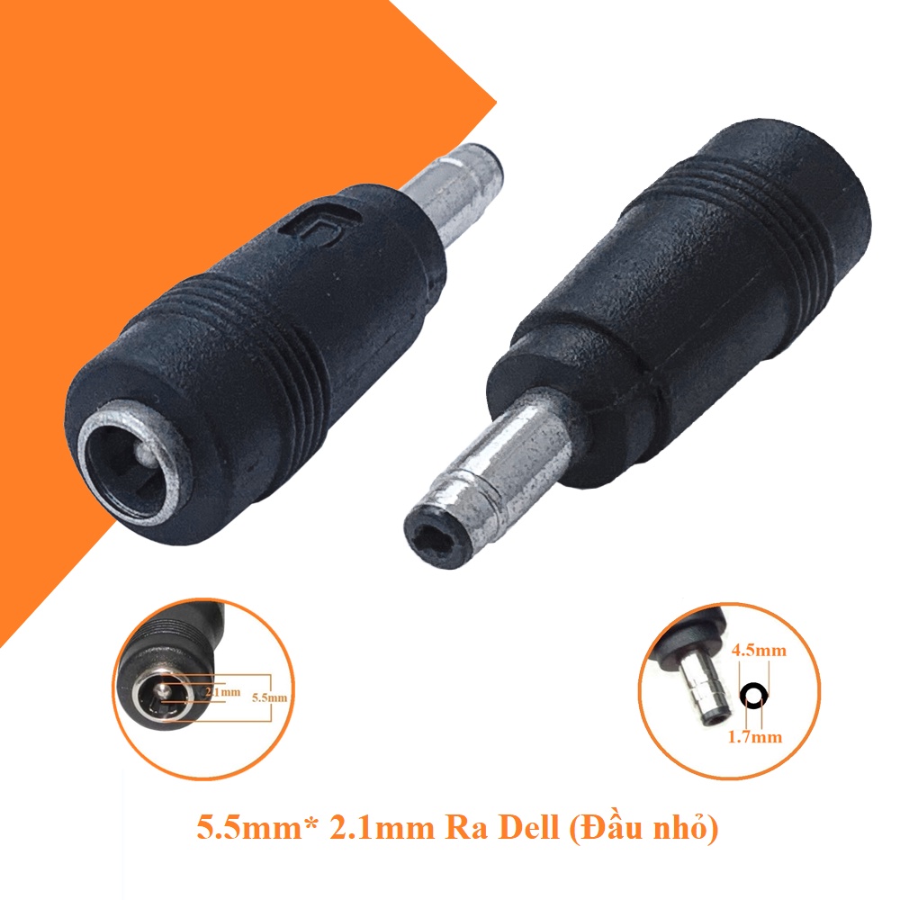Đầu đổi Laptop 5.5mm* 2.5mm Ra Dell,Lenovo (Đầu nhỏ) 4.5mmx1.7mm